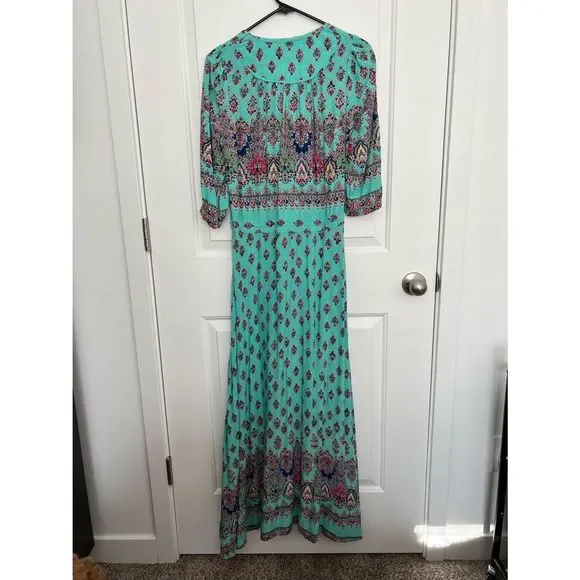 chinese dress ladies Dressystar Green Women Floral Print Loose Long Maxi Dress Summer Beach
